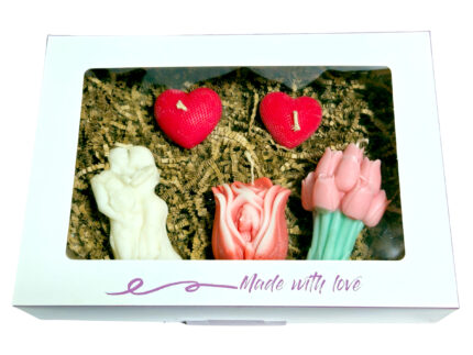 Set Cadou model A2 cu 5 lumanari parfumate, 400g