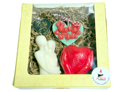 Set Cadou model B1 cu 3 lumanari parfumate, 340g